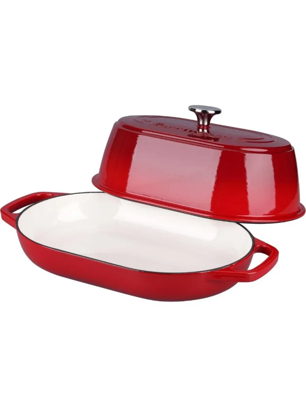 6 Quart Enameled Cast Iron Dutch Oven with Dome Lid for Sourdough Baking, Oven